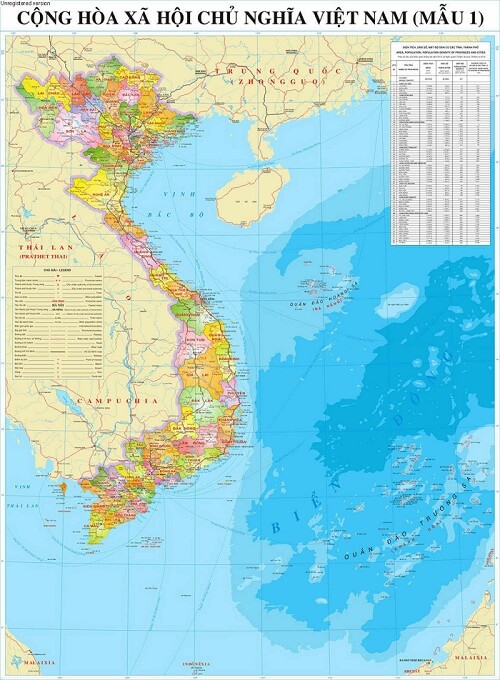 in bản đồ Việt Nam Tiếng Anh tại tphcm
