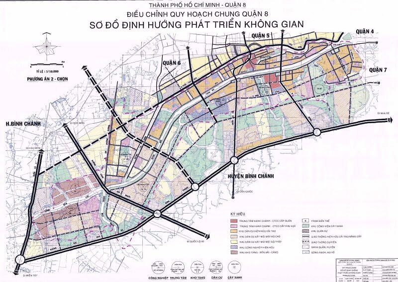 Điều chỉnh thông tin bản đồ quy hoạch quận 8 đến năm 2020 tphcm