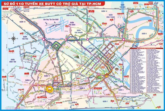 Bản đồ xe buýt tphcm (phần 2) từ tuyến số 60-152