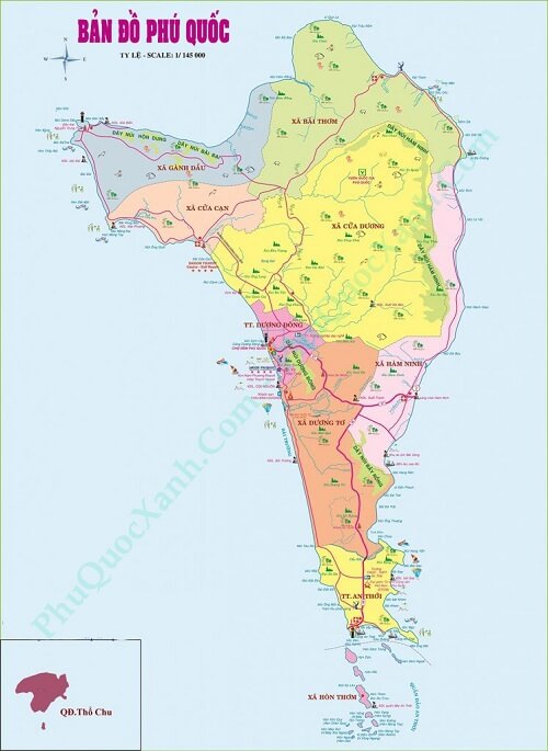 bản đồ hành chính đảo phú quốc