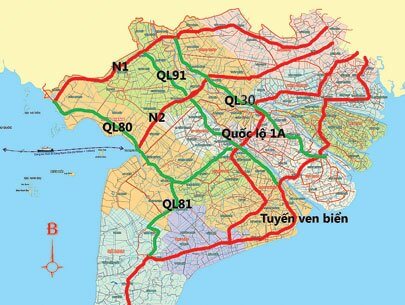 bản đồ giao thông các tỉnh miền tây nam bộ