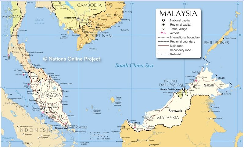 bản đồ đất nước malaysia