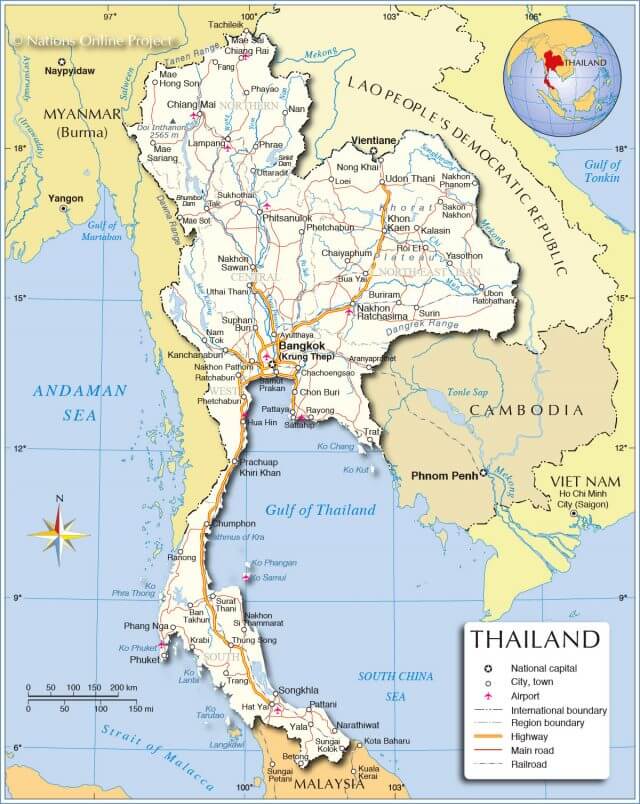 Bản đồ đất nước Thái Lan