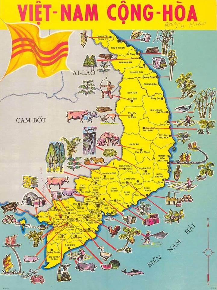 Bản đồ hành chính Việt Nam Cộng hòa thể hiện điều gì?