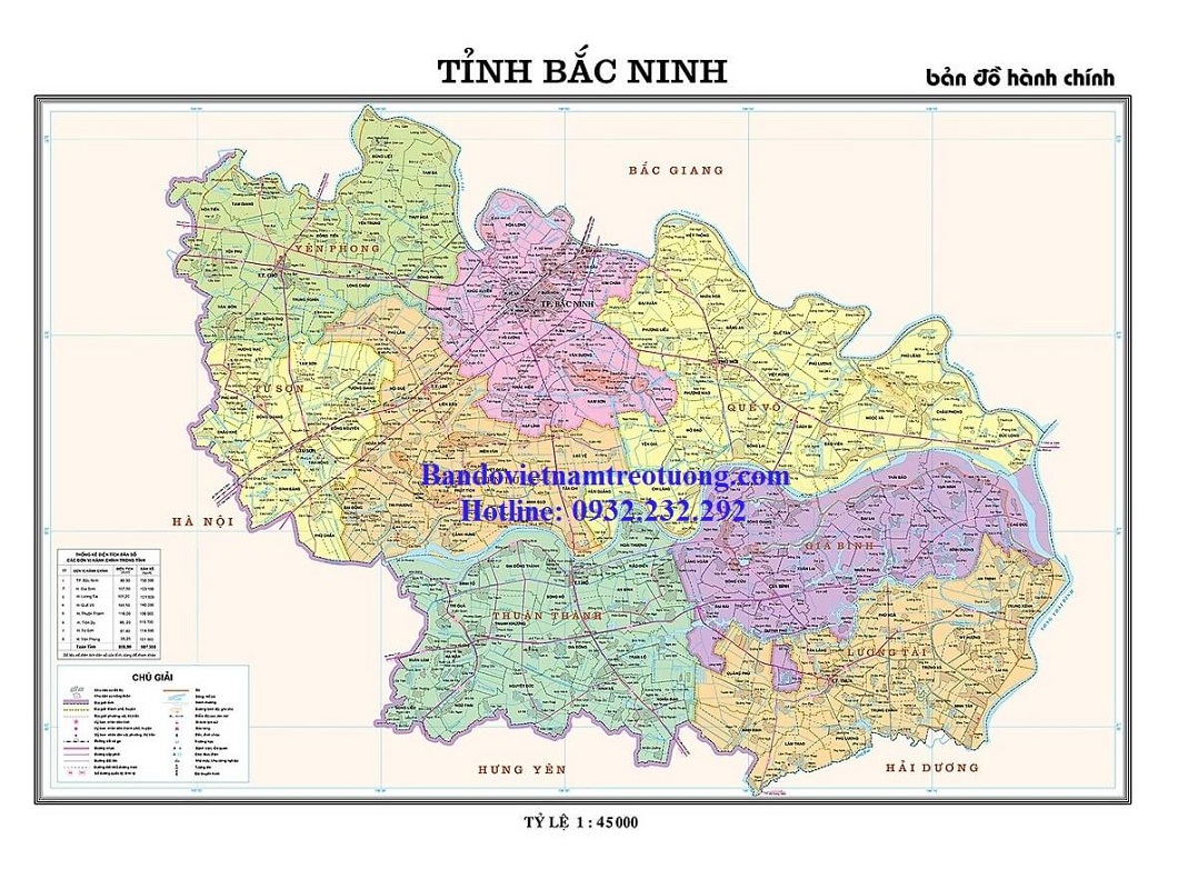 Bản Đồ Tỉnh Bắc Ninh Khổ Lớn