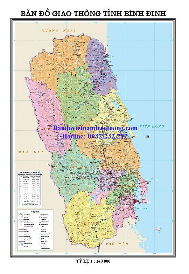 Bản Đồ Tỉnh Bình Định Khổ Lớn