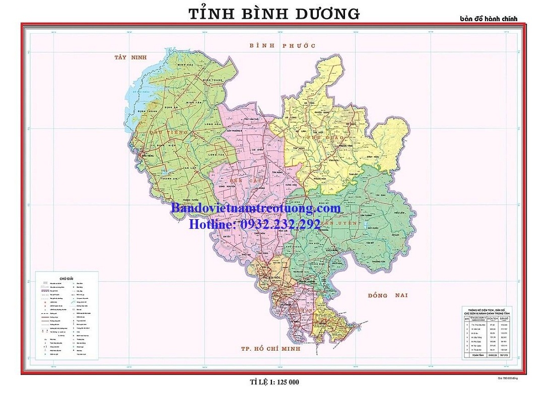 Bản Đồ Tỉnh Bình Dương Khổ Lớn