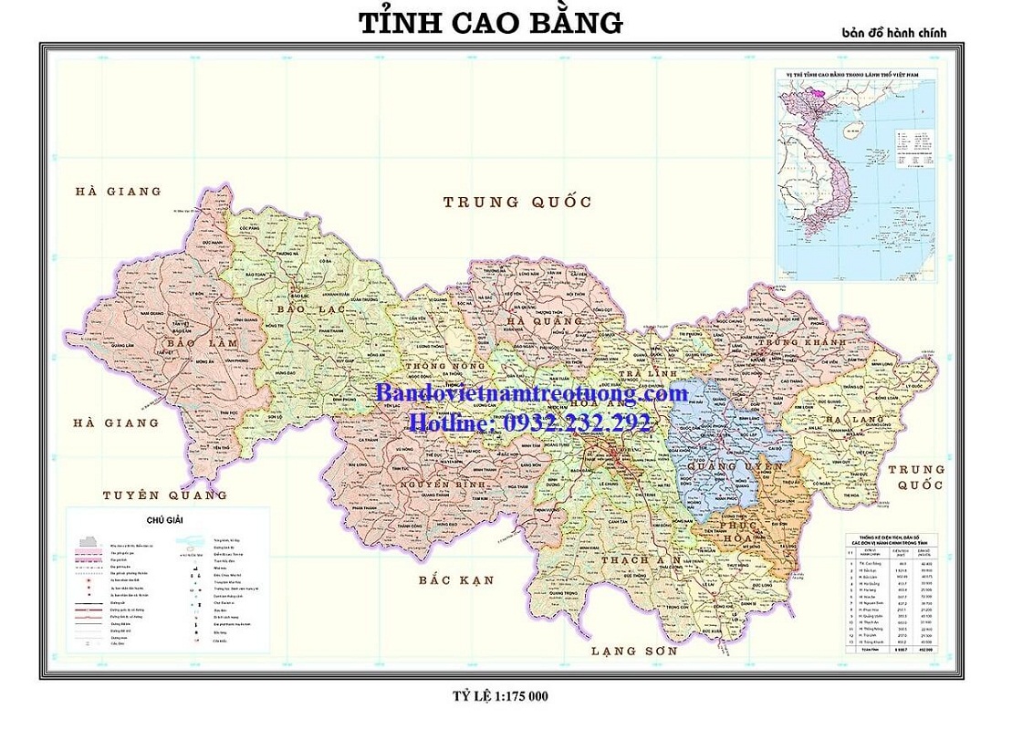 Bản Đồ Tỉnh Cao Bằng Khổ Lớn