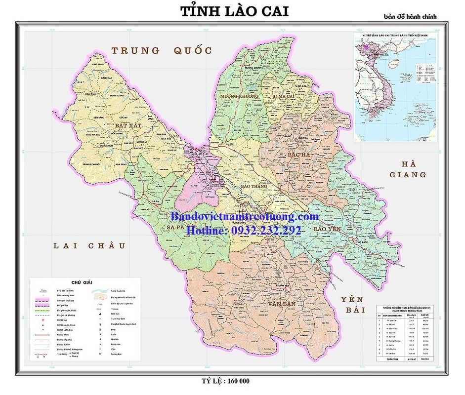 Bản Đồ Tỉnh Lào Cai Khổ Lớn