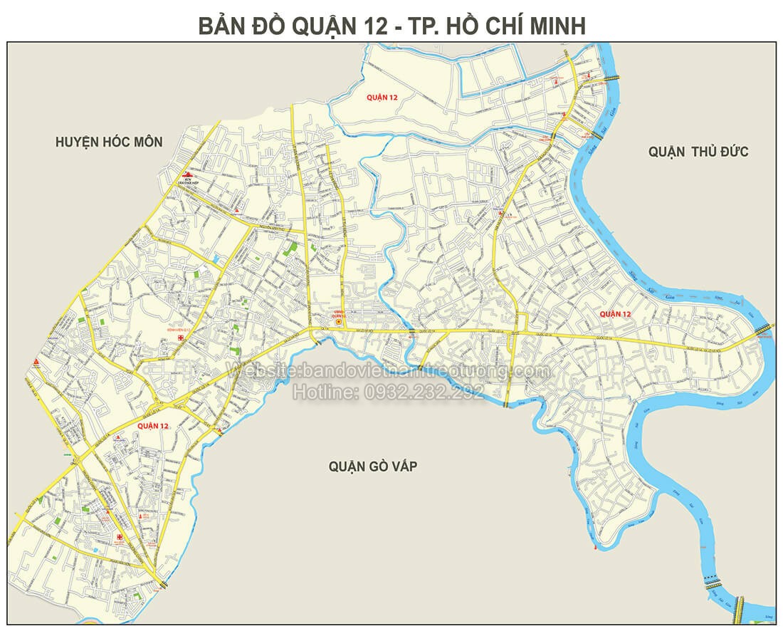 Bản Đồ Quận 12 Thành Phố Hồ Chí Minh - #1 Mua Bán Bản Đồ Việt Nam, Thế  Giới, Hành Chính, Quy Hoạch, Giao Thông Khổ Lớn