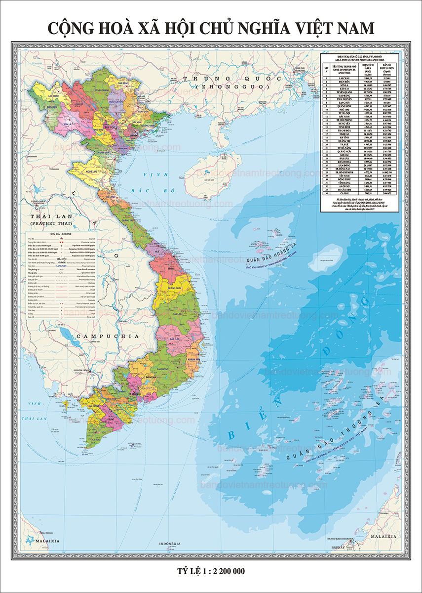 Bản Đồ Việt Nam 34 Tỉnh Thành Mẫu 1