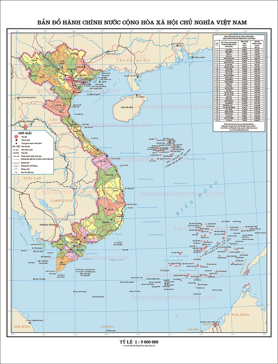 Bản Đồ Việt Nam 34 Tỉnh Thành Mẫu 2
